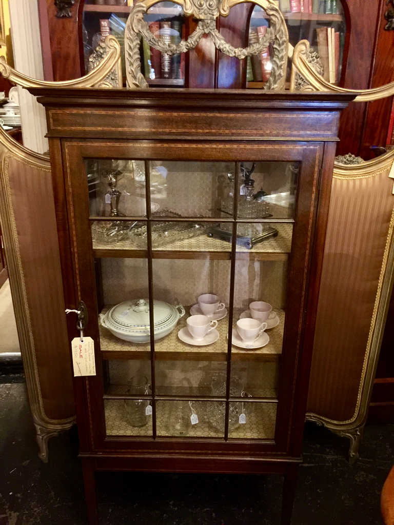 Antique Display Cabinet In The Sheraton Revival Style Circa 1900